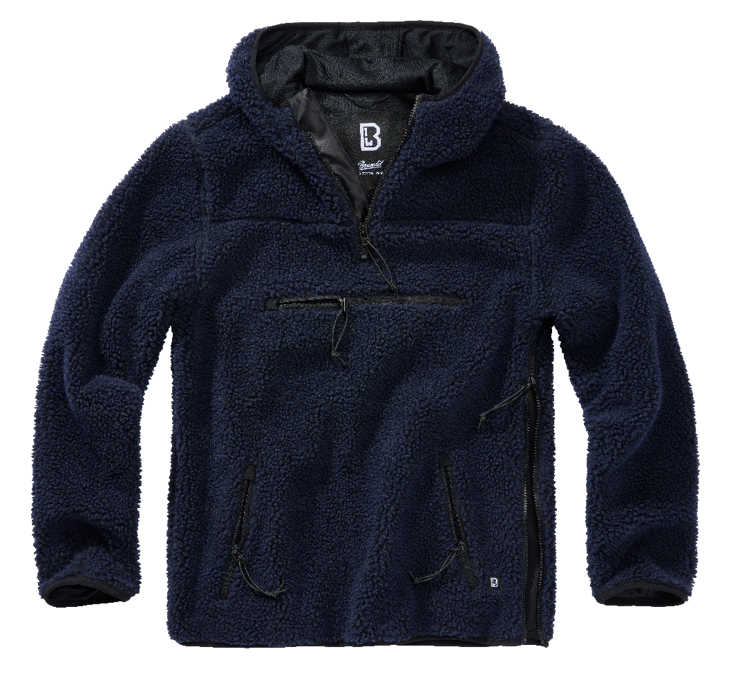 BRANDIT Teddyfleece Worker Pullover Troyer Navy