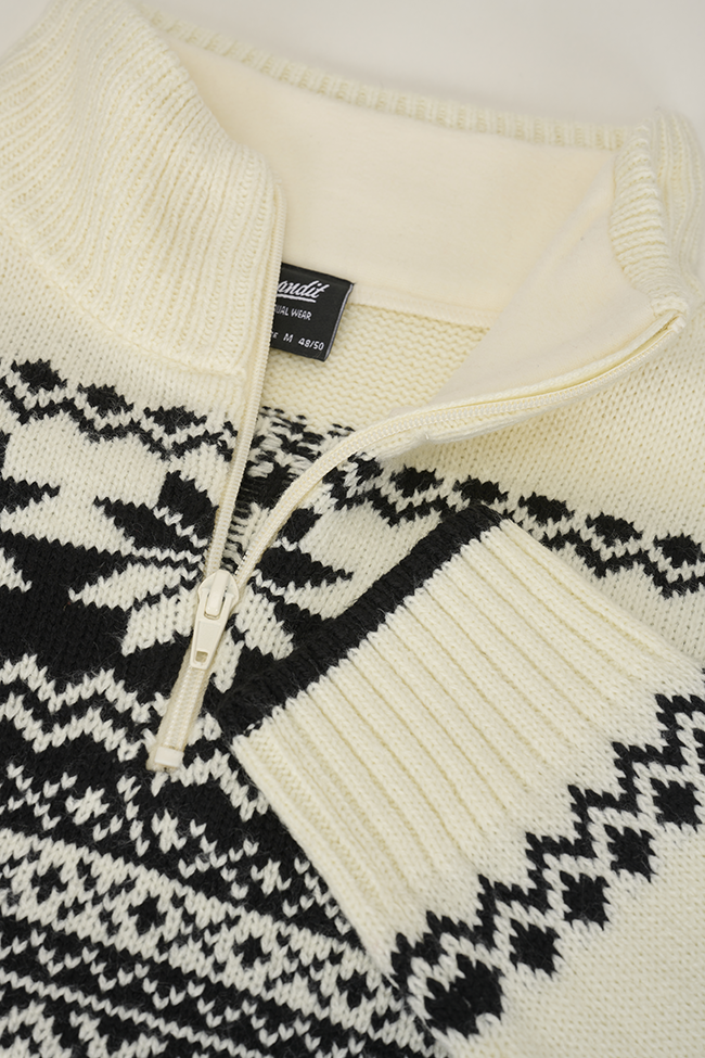 BRANDIT Norvegian Pullover Troyer Weiss