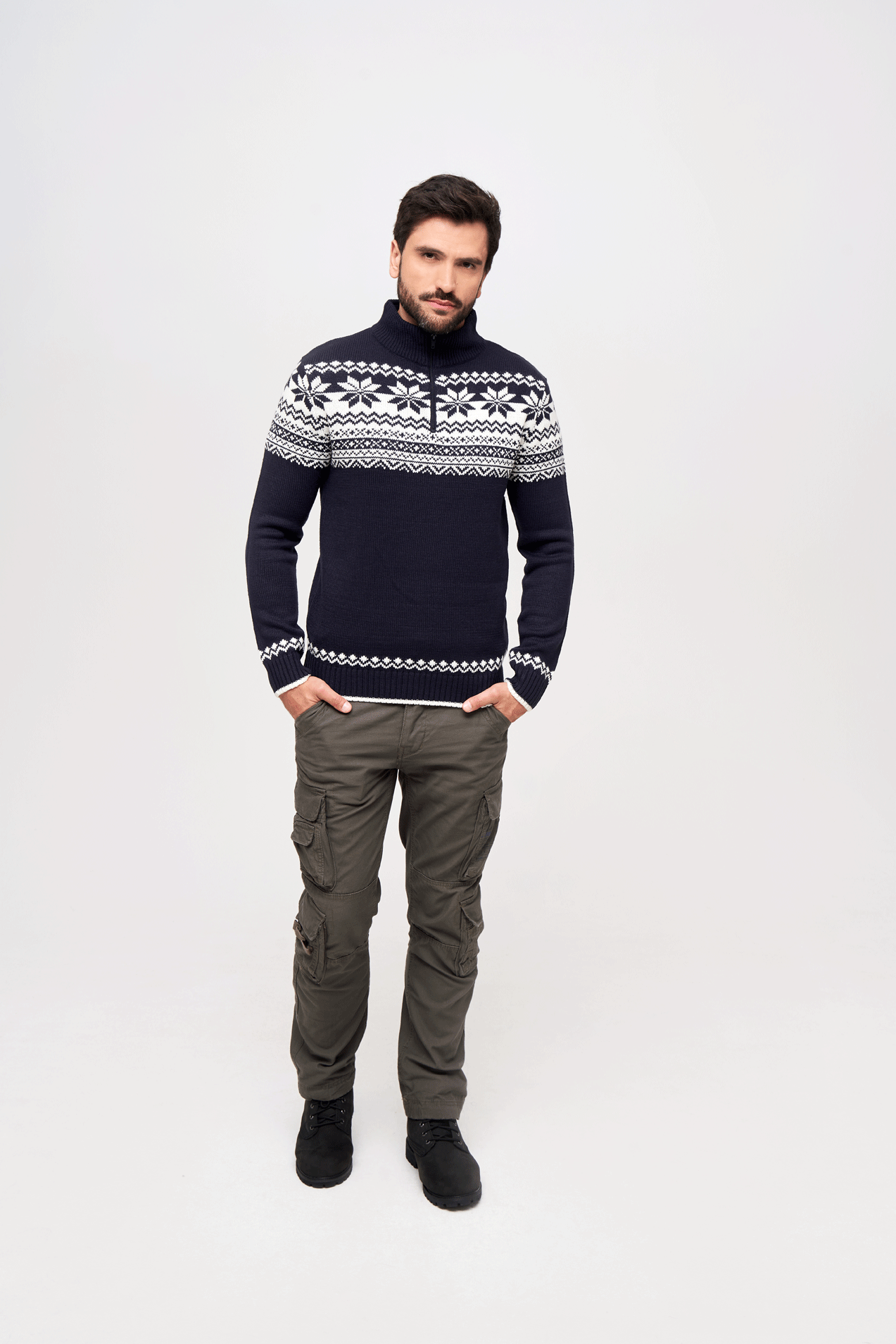 BRANDIT Norvegian Pullover Troyer Navy