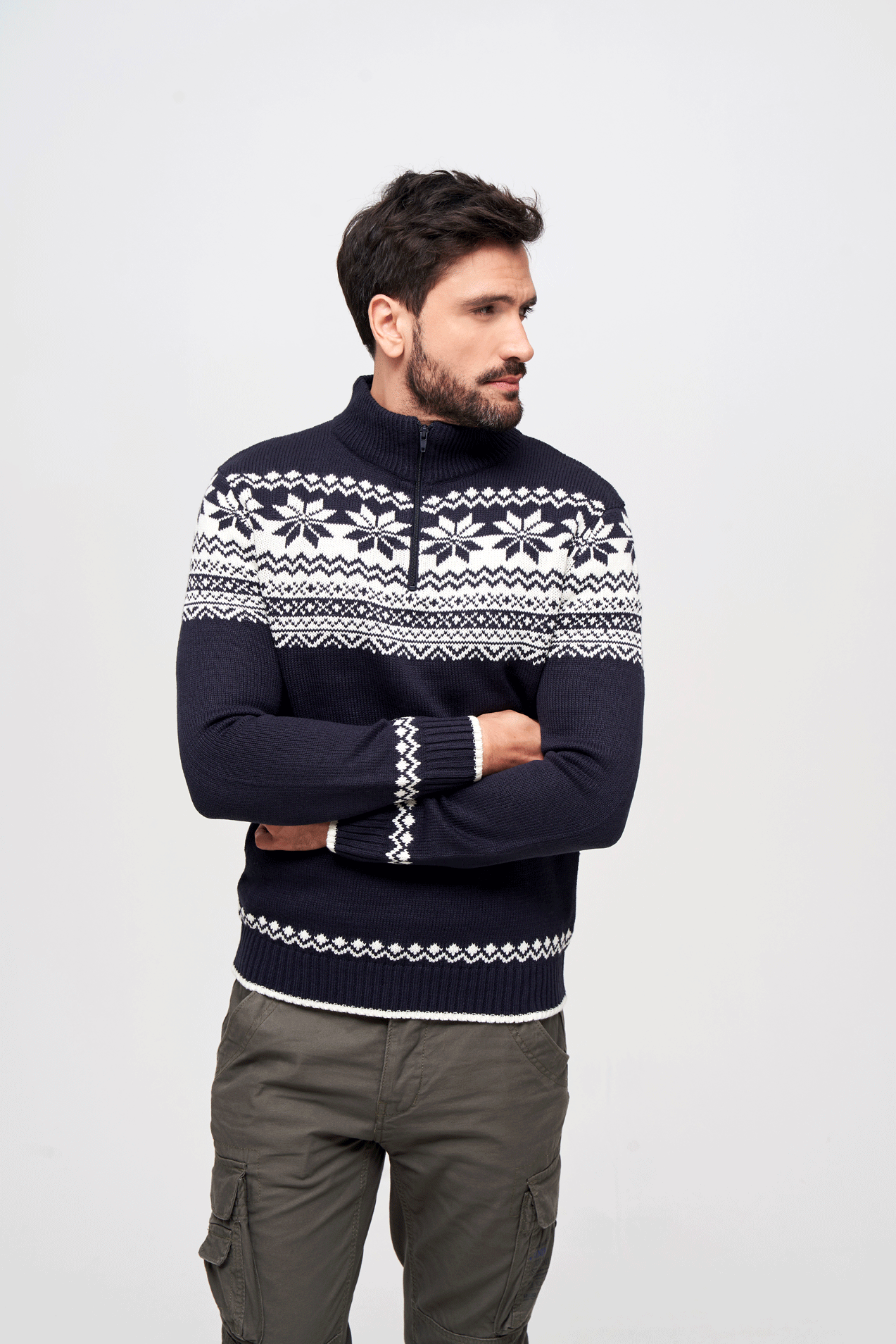 BRANDIT Norvegian Pullover Troyer Navy