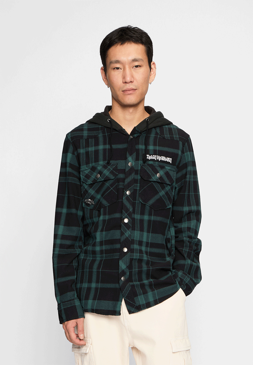 Brandit Iron Maiden Checkshirt Sweathood Eddy
