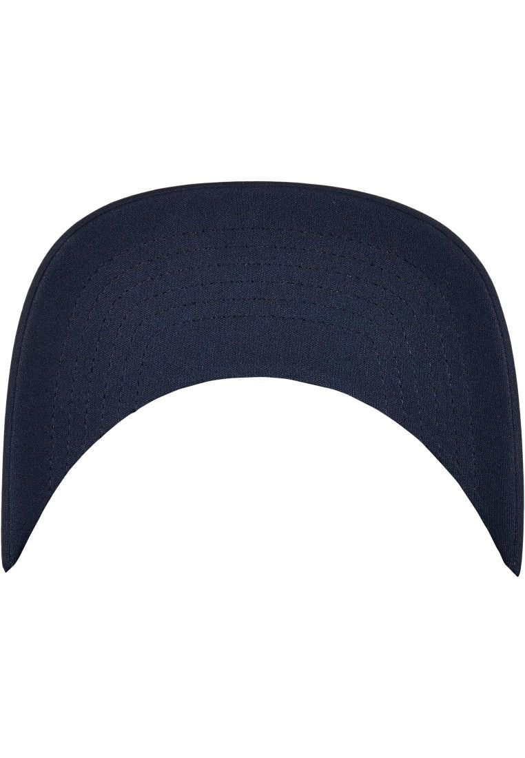 Unterseite des Visors mit Ziernähten der YP Classics Classic Curved Visor Foam Trucker Cap in Navy