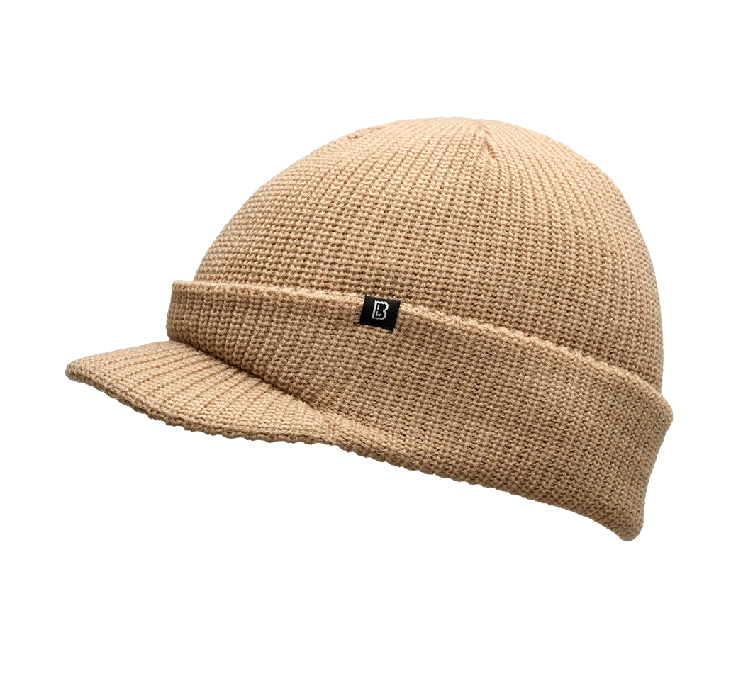 Camel Brandit Shield Cap, weich, widerstandsfähig, wärmeisolierend, schnelltrocknend, abnehmbarer Trageriemen.