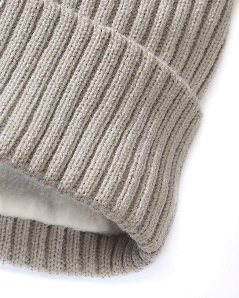 Heather Grey Brandit Strickmütze mit Bommel und Fleecefutter