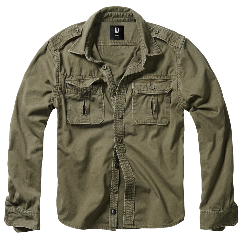 BRANDIT Vintage Long Sleeve Shirt Olive
