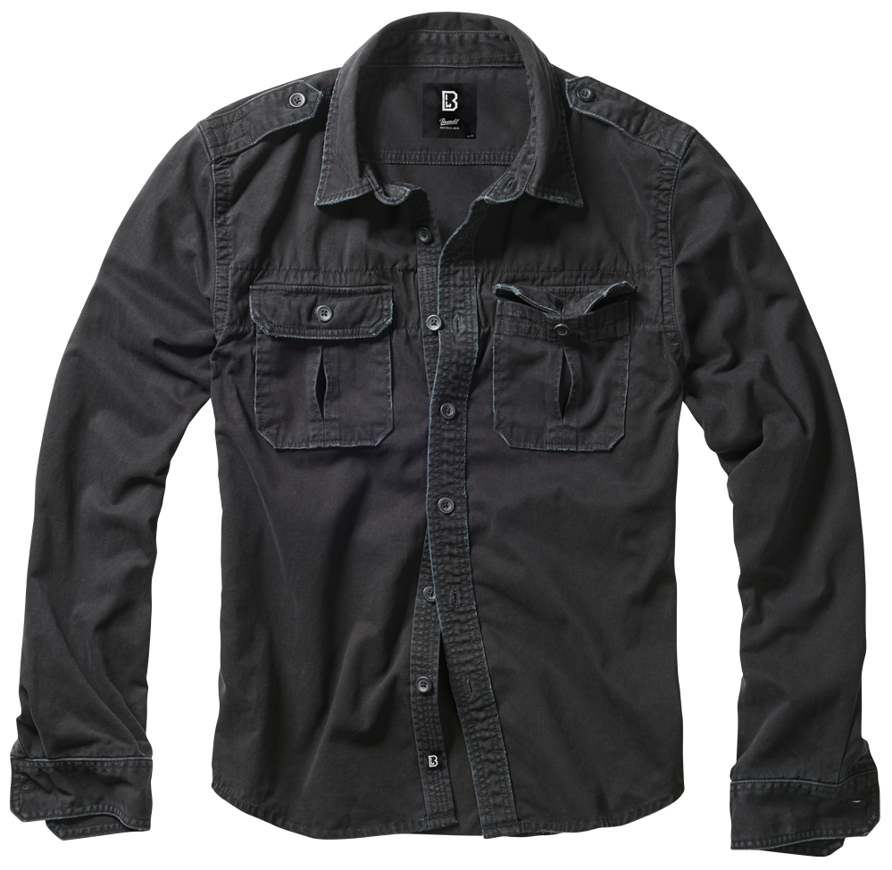 BRANDIT Vintage Long Sleeve Shirt Schwarz
