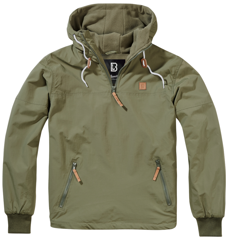 Brandit Windbreaker Luke Oliv: Wasserabweisend mit warmem Fleecefutter