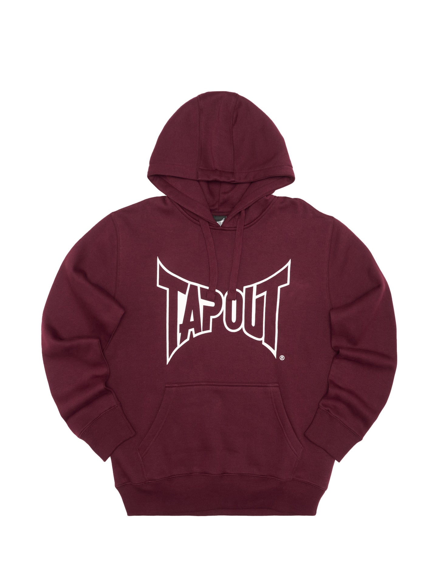 Tapout Herren Hoodie oxblood mit Logo-Print und Kängurutasche