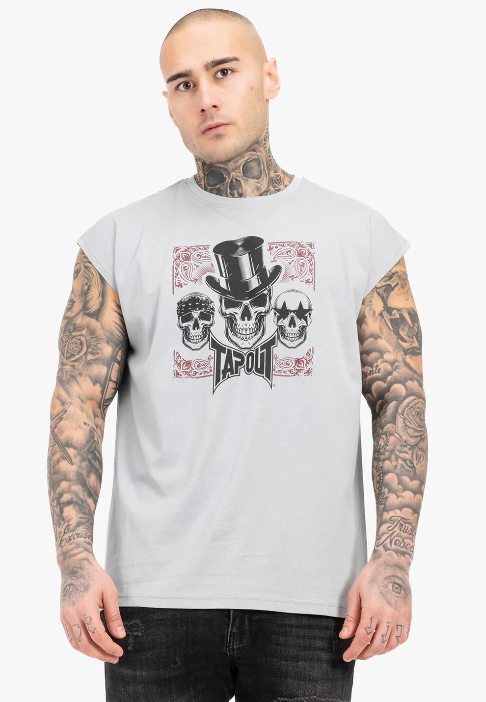 Tapout 940034 Skull Tank Singlet Grau