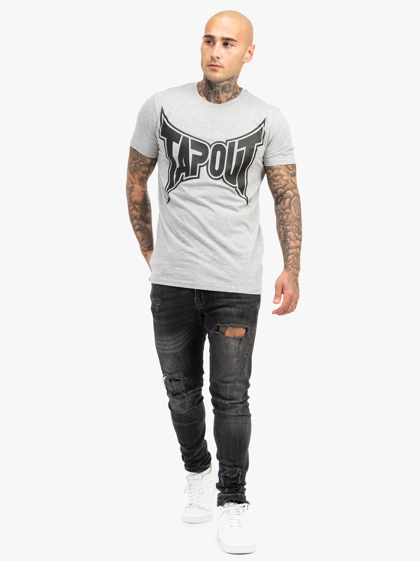 Tapout Logo TEE 940049 T-Shirt - Marl Grey