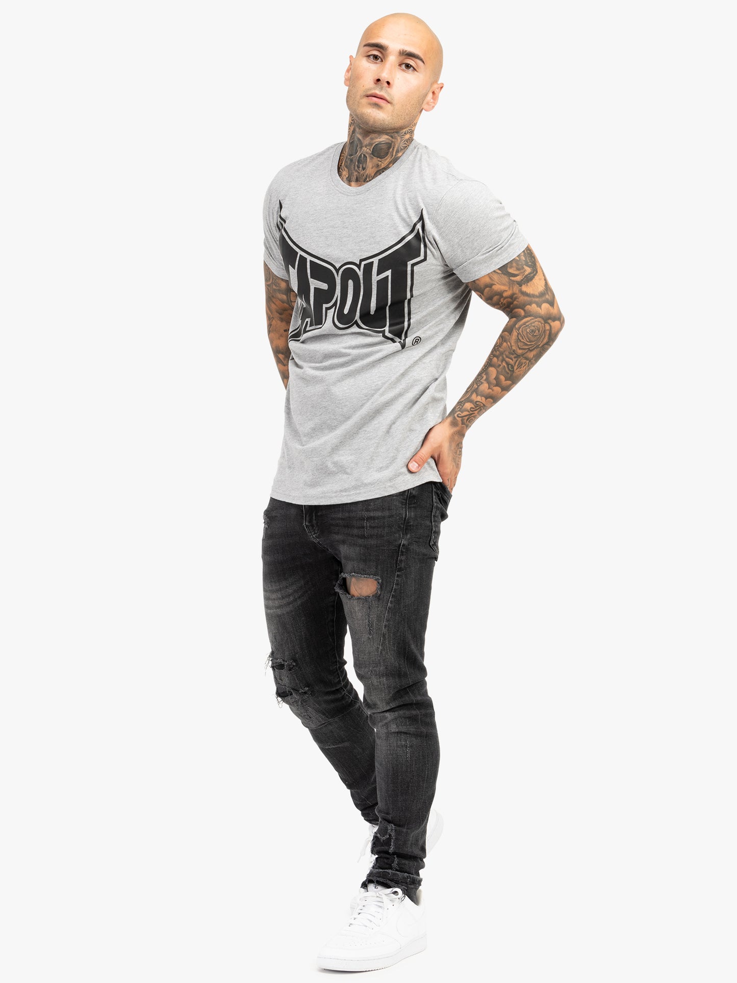 Tapout Logo TEE 940049 T-Shirt - Marl Grey