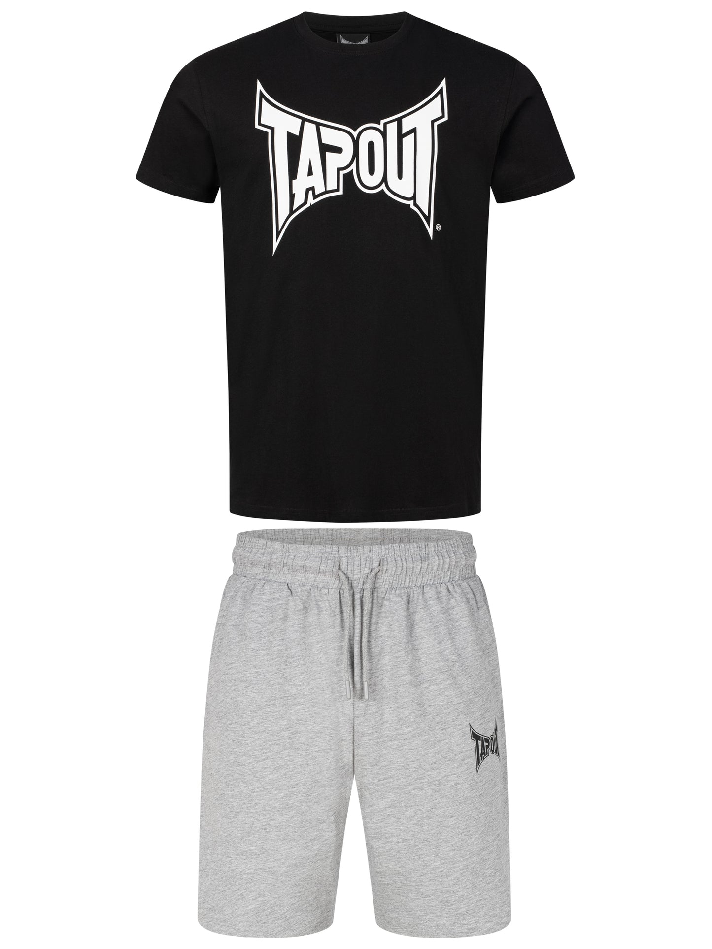Tapout 940092 Walker T-Shirt & Shorts Set Schwarz/Marl Grey
