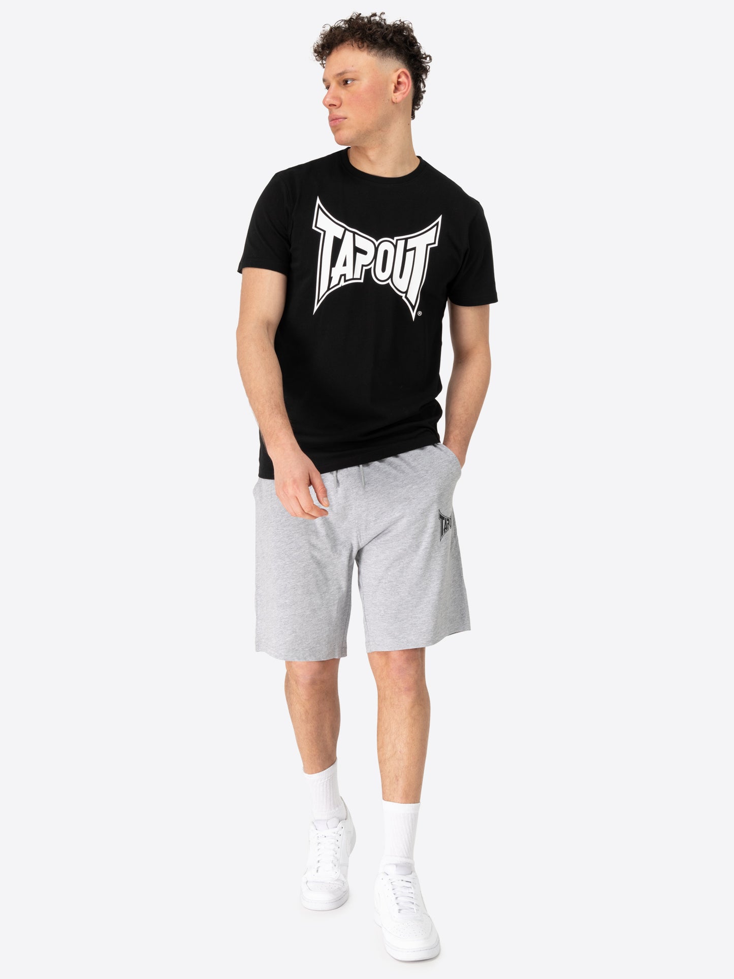Tapout 940092 Walker T-Shirt & Shorts Set Schwarz/Marl Grey