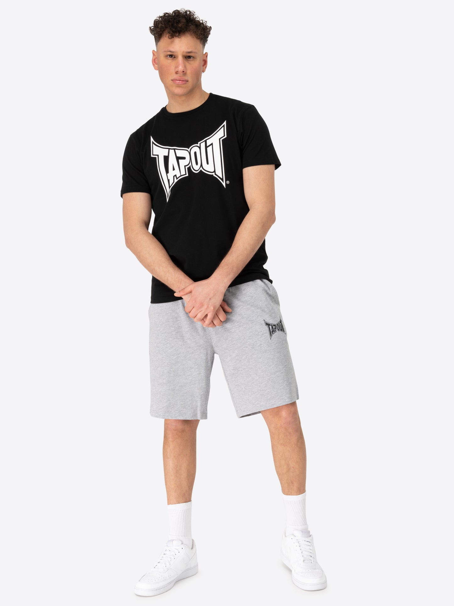Tapout 940092 Walker T-Shirt & Shorts Set Schwarz/Marl Grey