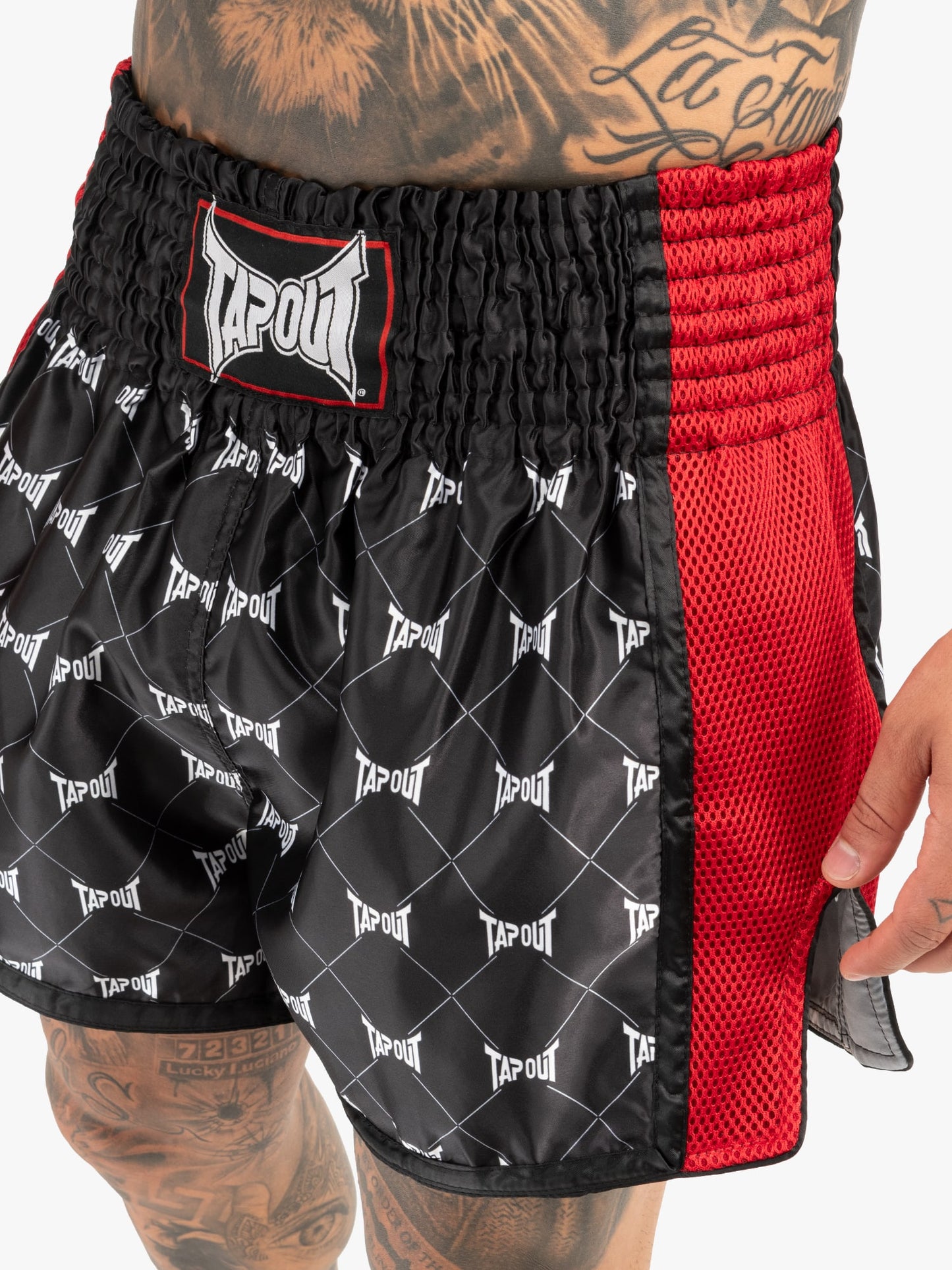 Tapout 960048 Sorrento Thaibox-Hose Schwarz/Rot/Grey