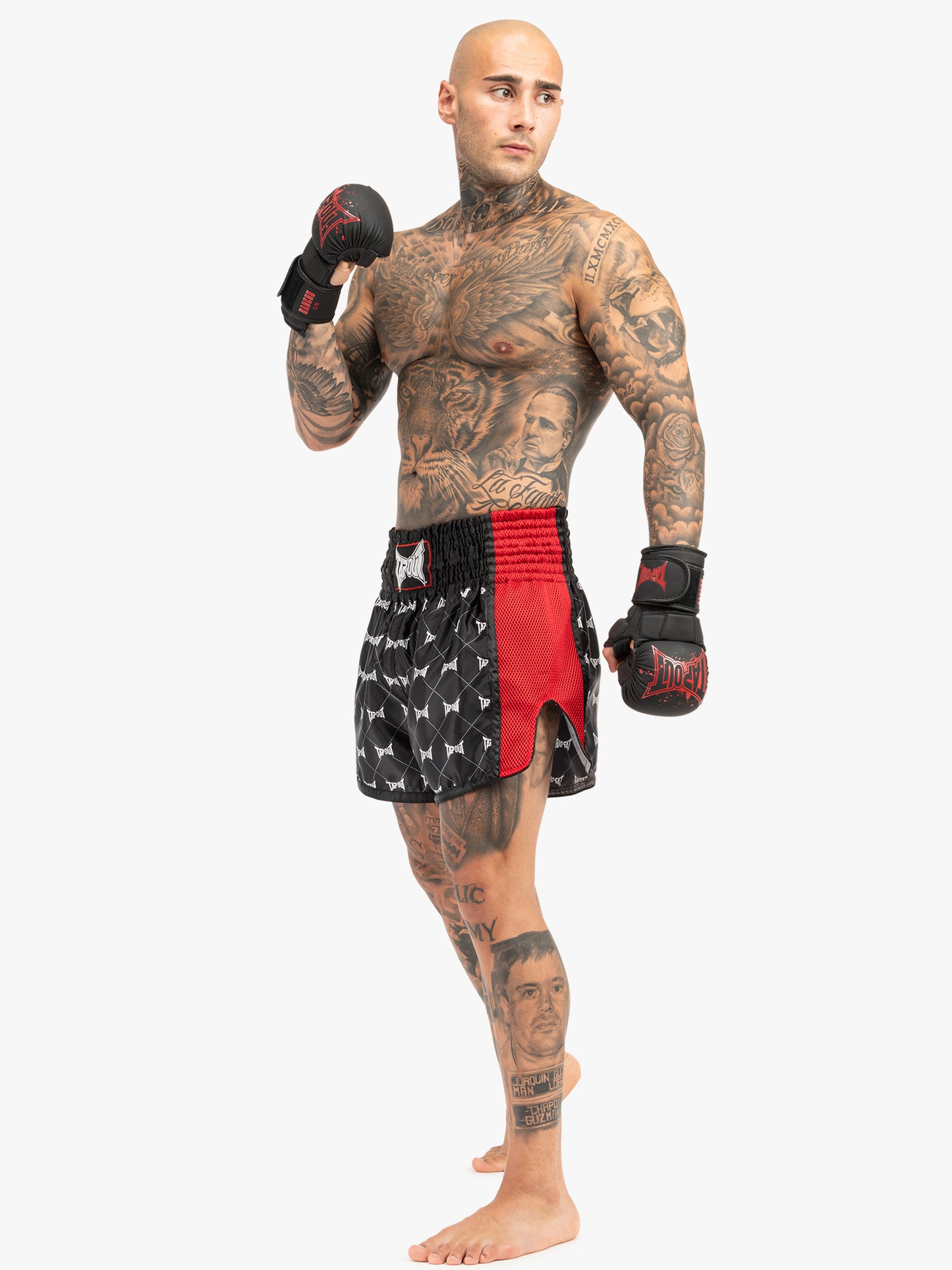 Tapout 960048 Sorrento Thaibox-Hose Schwarz/Rot/Grey