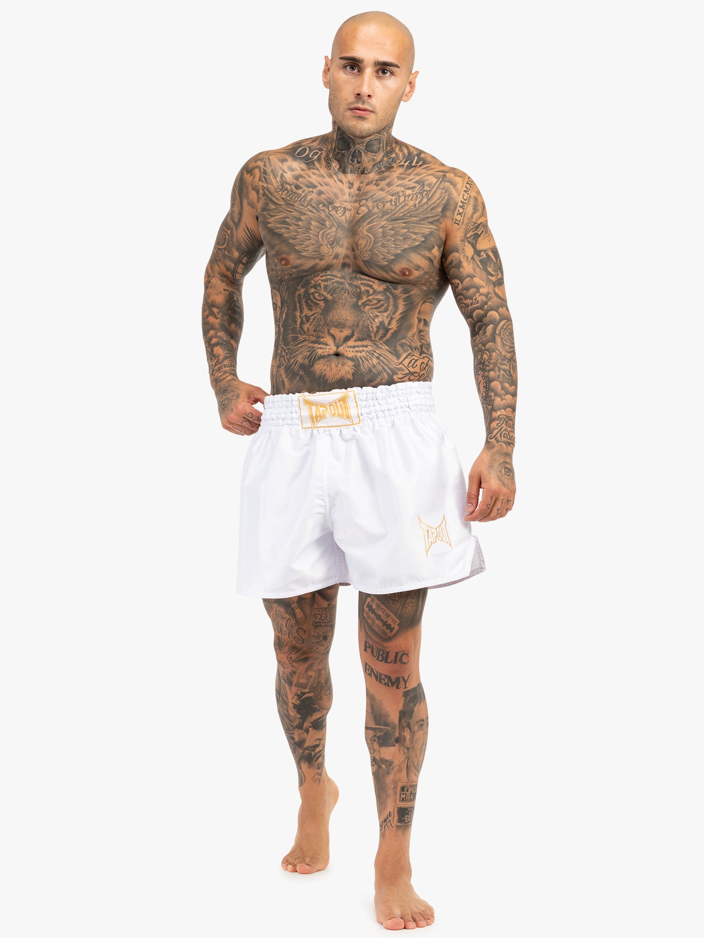 Tapout 960056 Zorrey Thai-Boxhose Weiss/Gold