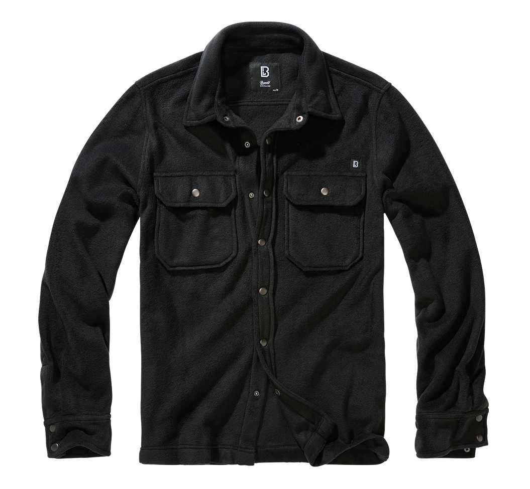 BRANDIT Jeff Fleece Shirt Long Sleeve Schwarz