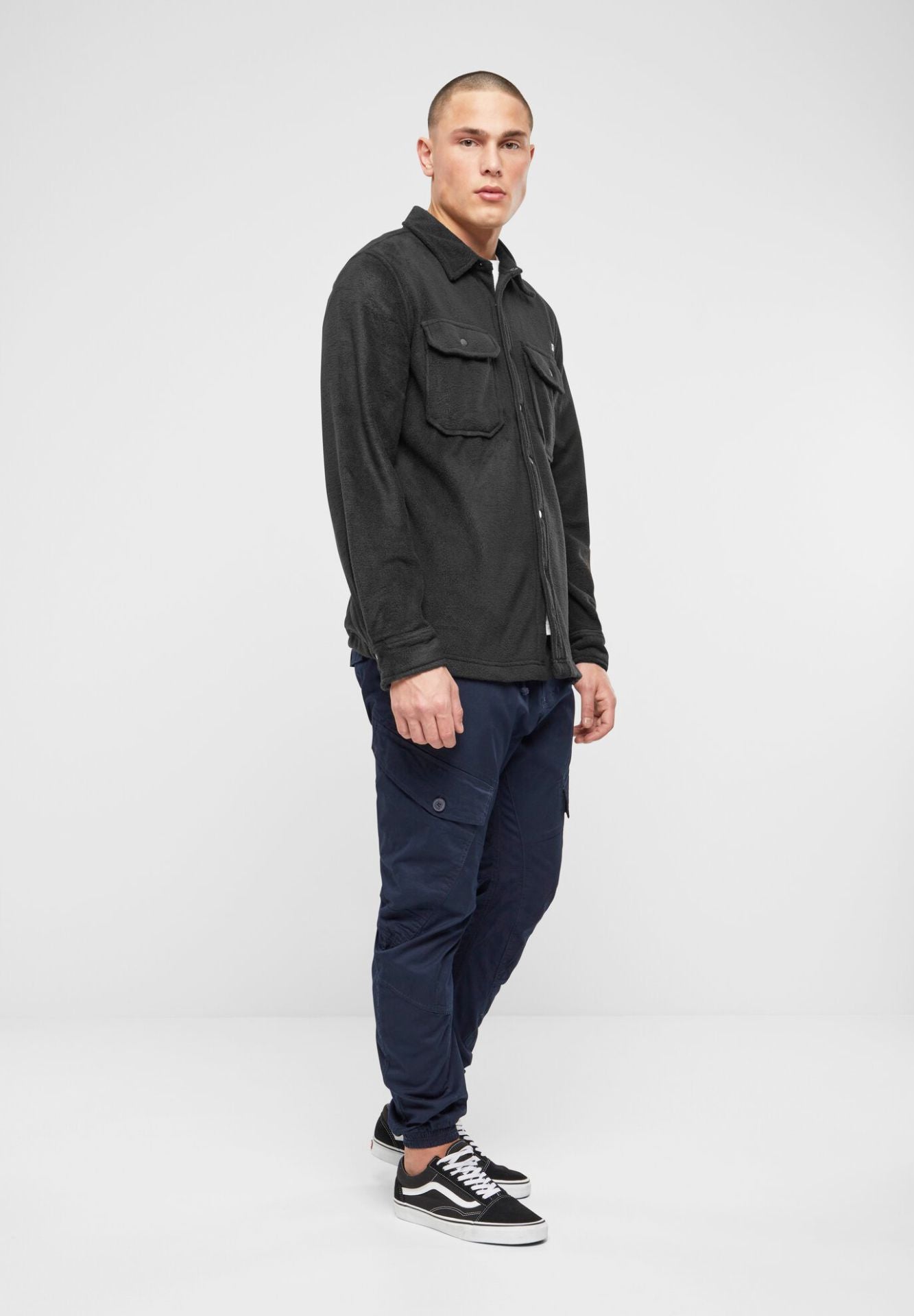BRANDIT Jeff Fleece Shirt Long Sleeve Schwarz