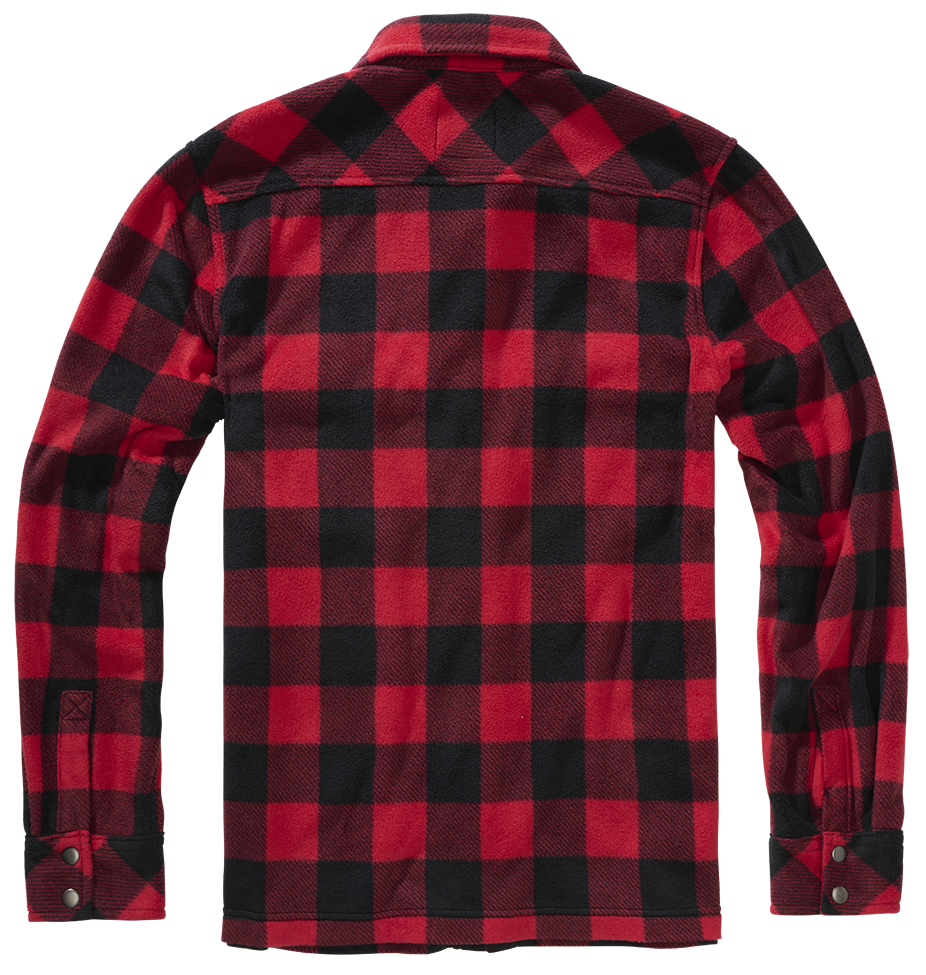 BRANDIT Jeff Fleece Shirt Long Sleeve Rot/Schwarz