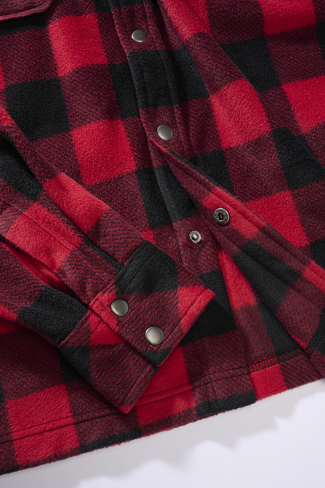 BRANDIT Jeff Fleece Shirt Long Sleeve Rot/Schwarz