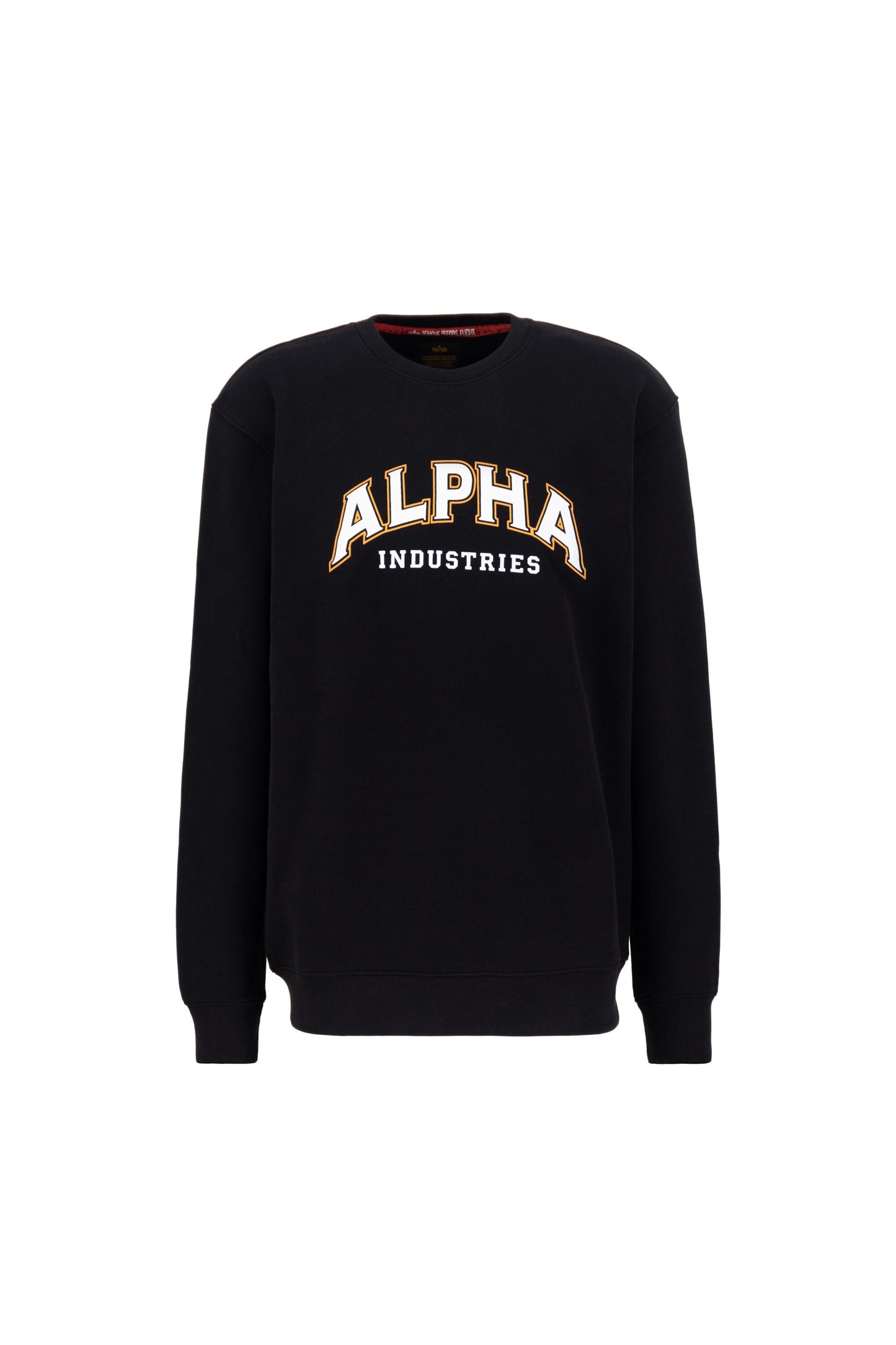 Alpha Industries College Sweater für Herren, Schwarz – Lässiger Loose Fit Pullover exklusiv in deinem Schweizer Online-Shop