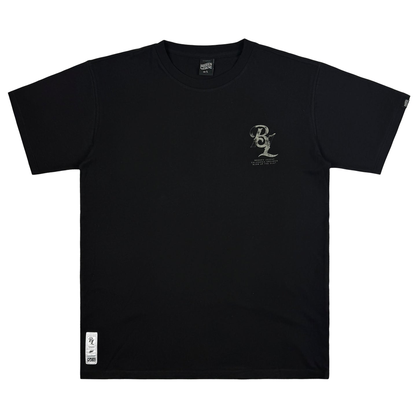 Yakuza Premium Herren T-Shirt Broken Legend in Schwarz mit kleinem Logo-Brustprint auf der linken Seite.