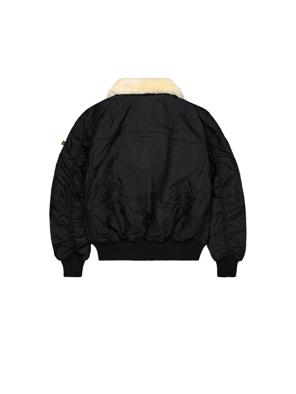 143104 Alpha Industries Injector III Herren Bomberjacke Rückansicht – Slim Fit Fliegerjacke mit Fellkragen, erhältlich bei bluepalm.ch Schweiz