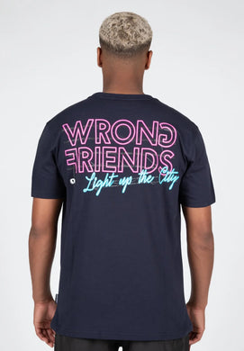 navy fashion designer t-shirt herren wrong friends