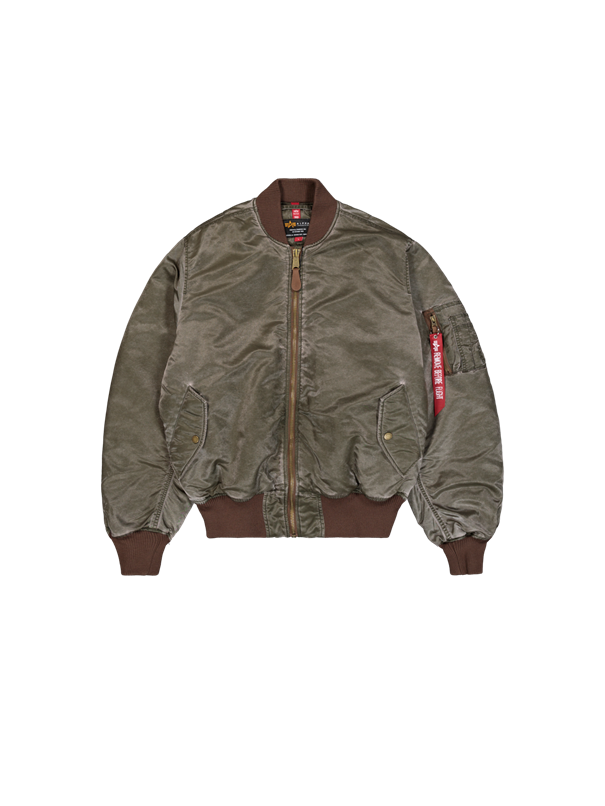 Alpha Industries MA-1 Vintage Bomberjacke – Lederlasche am Zipper, stilvolle Herren Bomberjacke aus Nylon, bluepalm.ch Schweiz