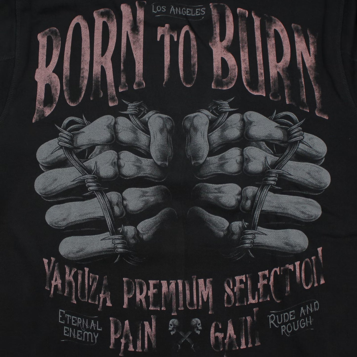 Schwarzer Yakuza Premium Herren Pullover mit Rückenprint und Stickerei