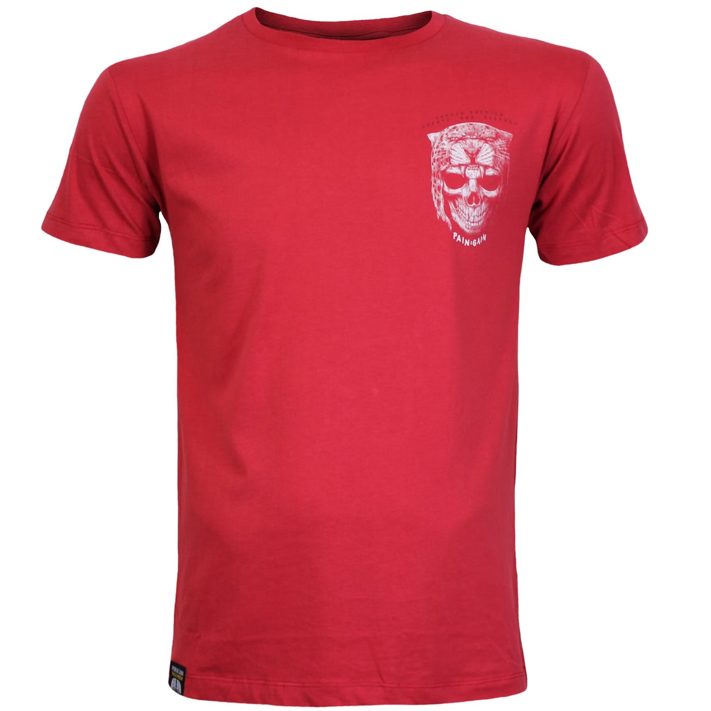 Yakuza Premium T-Shirt 3903 in rot mit grossem, detailreichem Rückenprint und kleinem Logo auf der linken Brust.