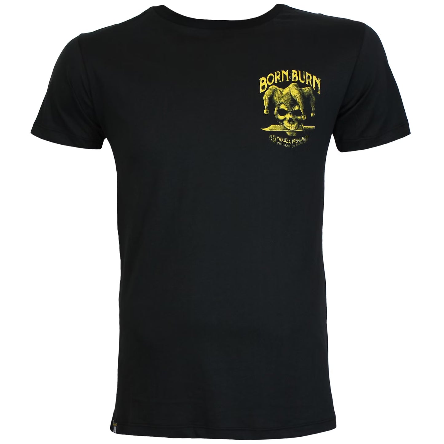 Yakuza Premium 3911 T-Shirt in schwarz mit grossem, detailreichem Rückenprint und kleinem Frontprint auf der linken Brust.