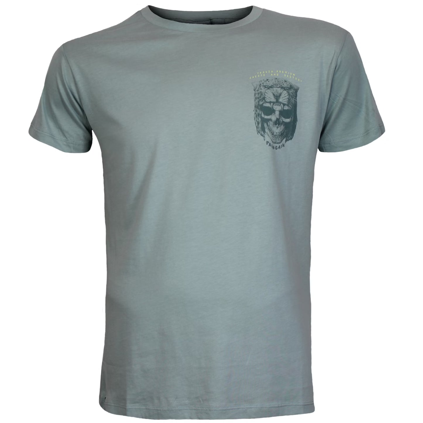 Yakuza Premium T-Shirt 3903 in hellblau mit grossem, detailreichem Rückenprint und kleinem Logo auf der linken Brust.