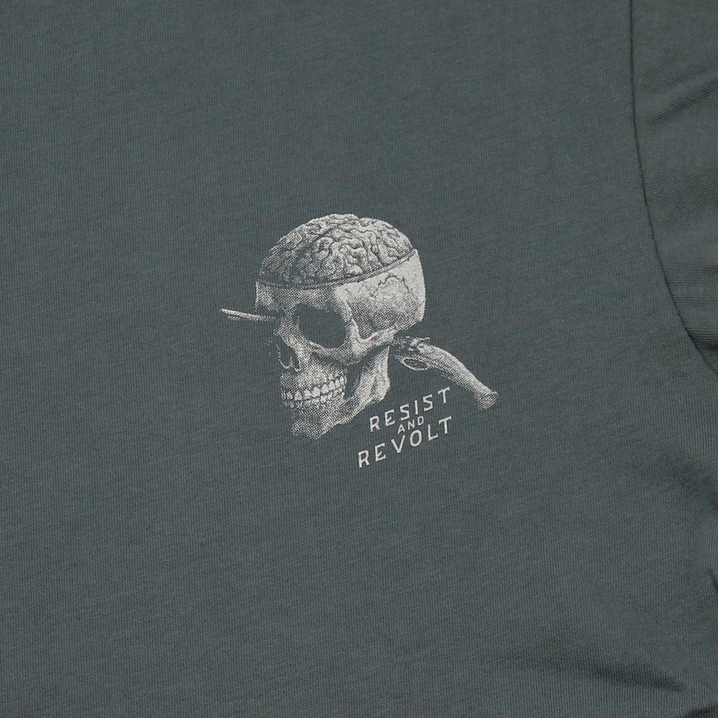 Yakuza Premium T-Shirt Oliv mit Brustprint und grossem Rückenprint