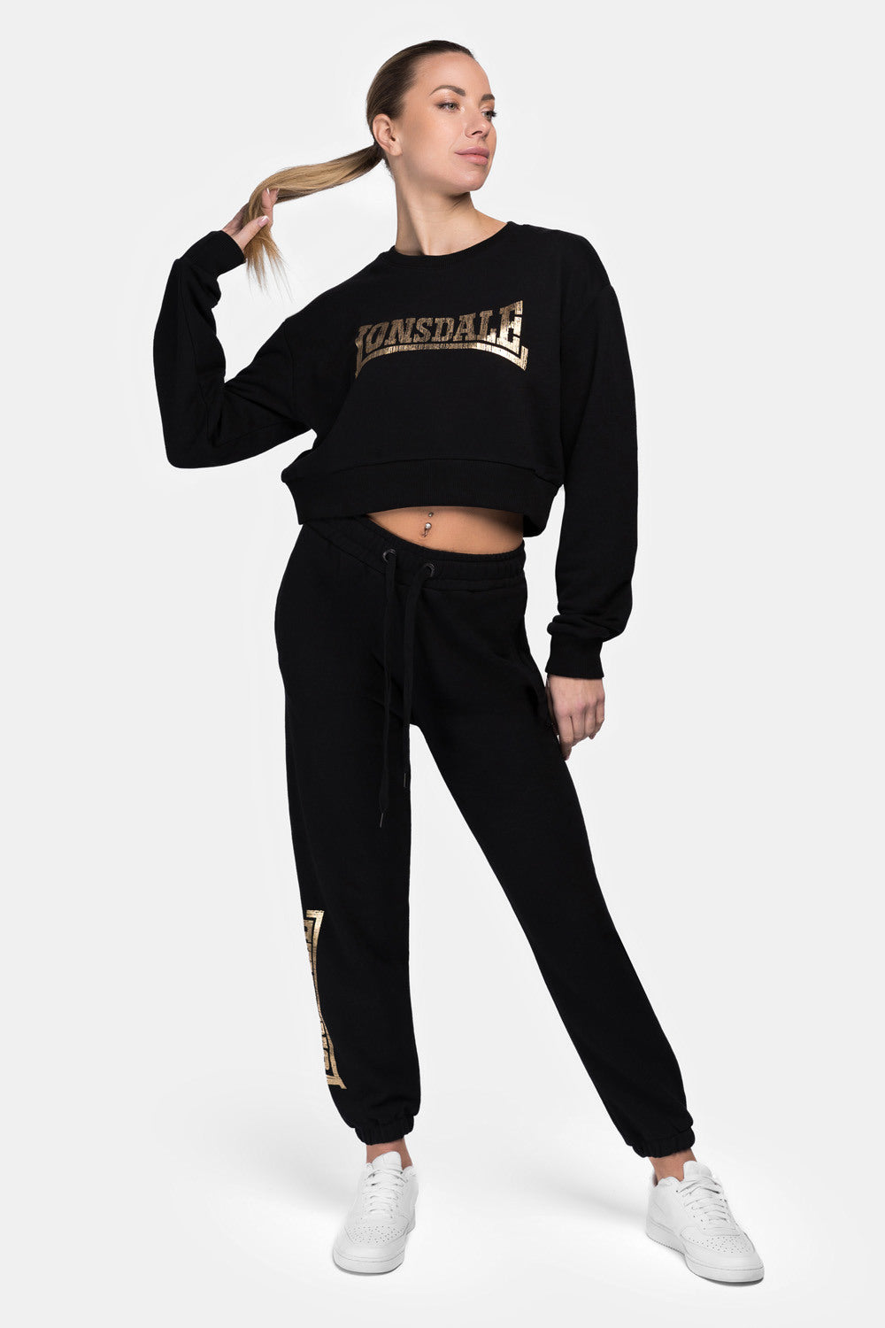 Lonsdale London 117396 Ladies Culbokie Sweatshirt Schwarz