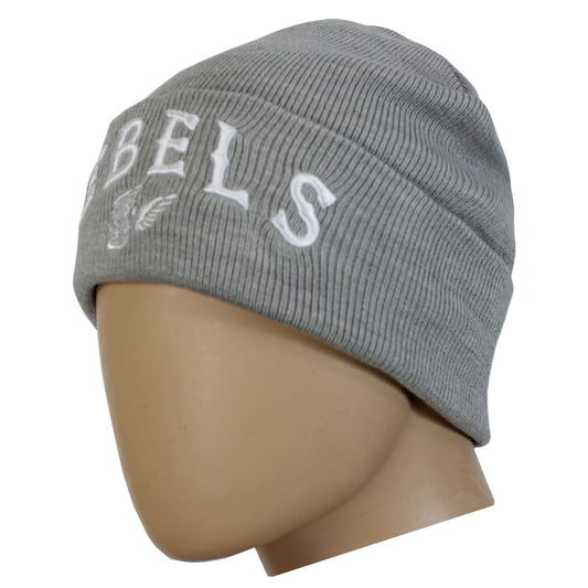 Yakuza Premium Beanie in hellgrau – stylische Mütze in hochwertiger Strickqualität mit Yakuza-Logo, perfekt für Streetwear und kalte Tage