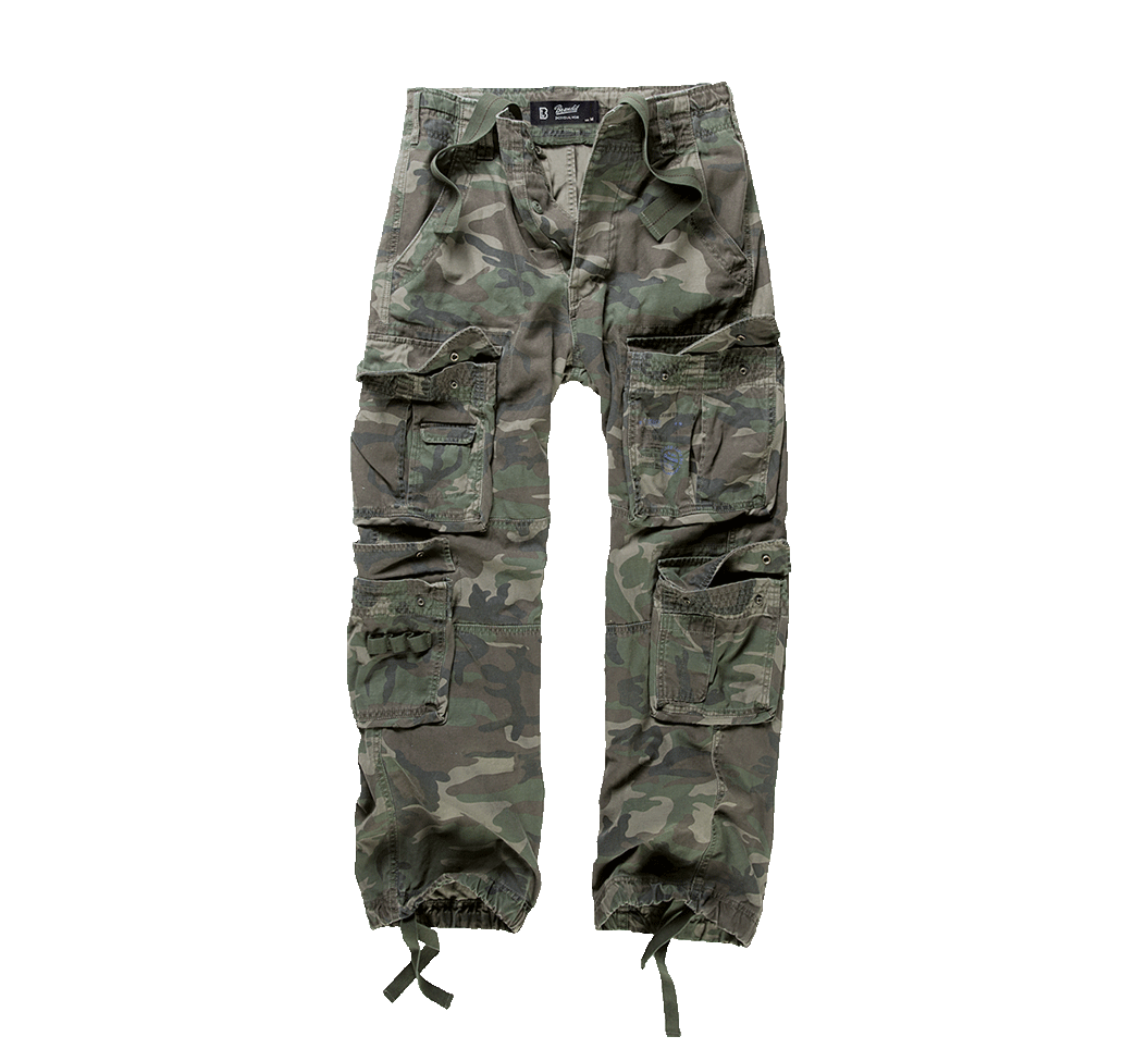 Brandit Pure Vintage Pants Woodland – Robuste Herren Cargo-Hose in Camouflage Grün im Onlineshop Schweiz.