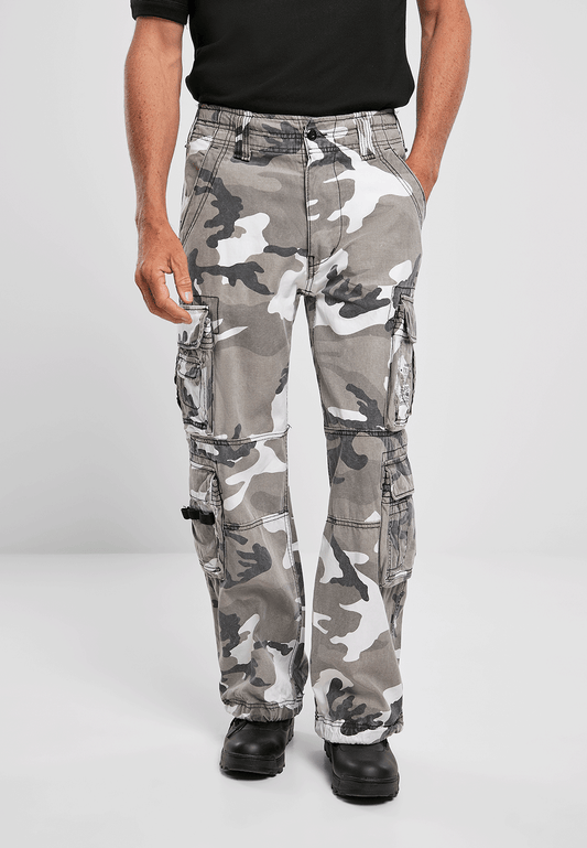 Brandit Pure Vintage Pants Urban – Robuste Herren Cargo-Hose in Camouflage Grau im Onlineshop Schweiz. 