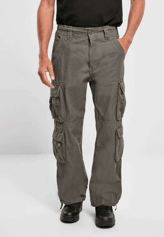 Brandit Pure Vintage Pants Olive – Robuste Herren Cargo-Hose aus Baumwolle im Onlineshop Schweiz.
