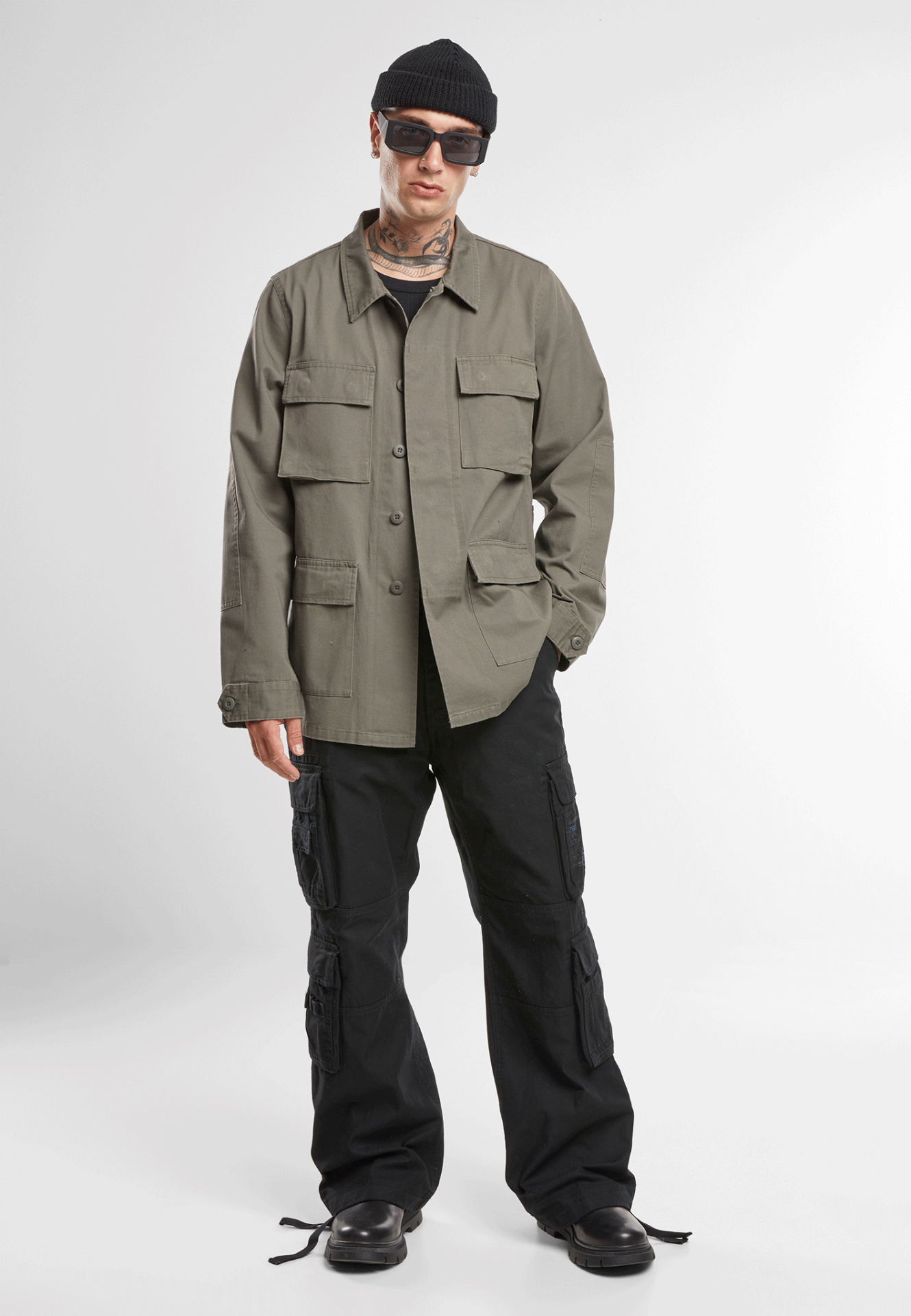 Brandit Pure Vintage Pants Schwarz – Robuste Herren Cargo-Hose aus Baumwolle im Onlineshop Schweiz.