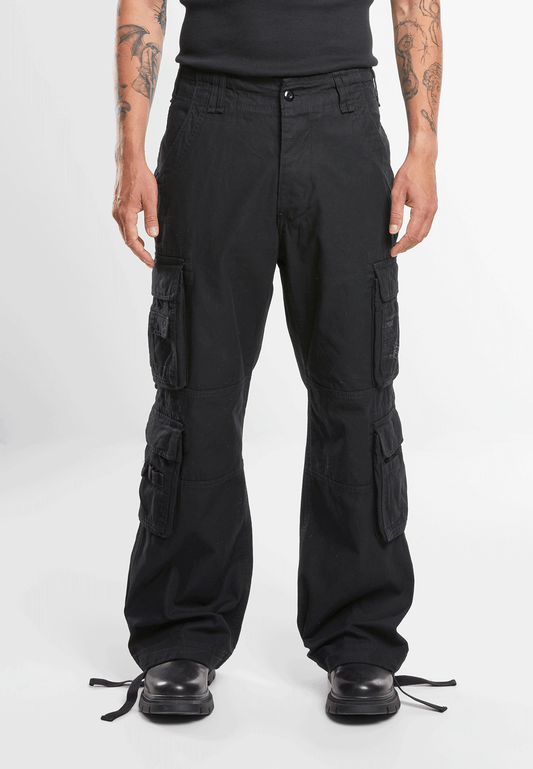 Brandit Pure Vintage Pants Schwarz – Robuste Herren Cargo-Hose aus Baumwolle im Onlineshop Schweiz.
