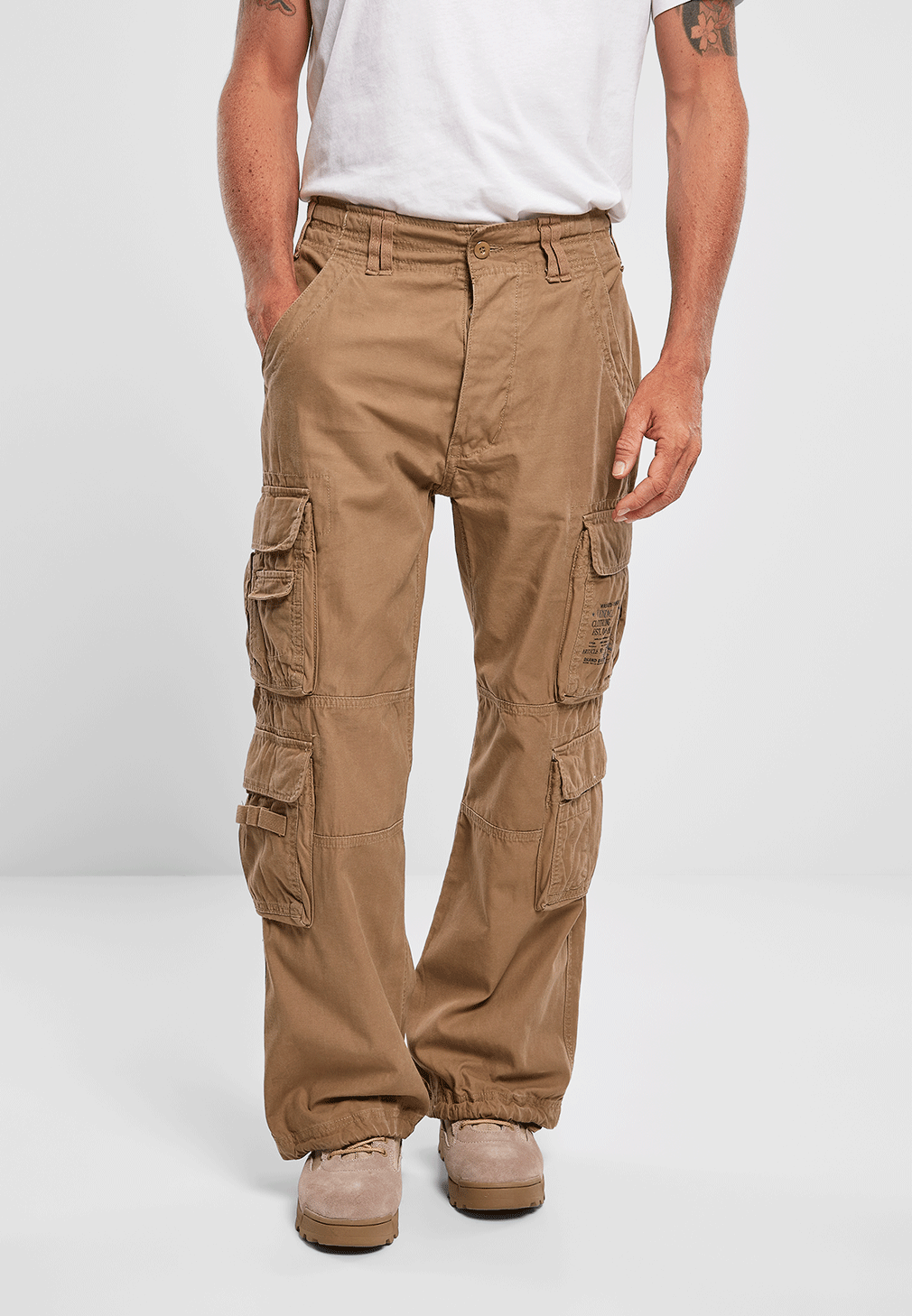 Brandit Pure Vintage Pants Beige – Robuste Herren Cargo-Hose aus Baumwolle im Onlineshop Schweiz. 