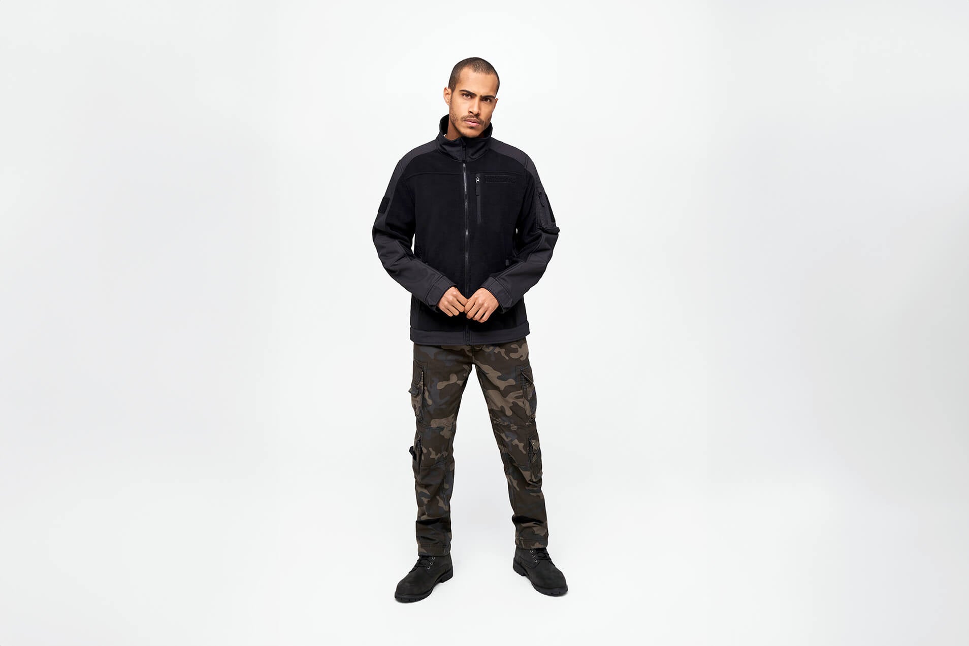 BRANDIT - Pure Slim Fit Pants - Dark Camo