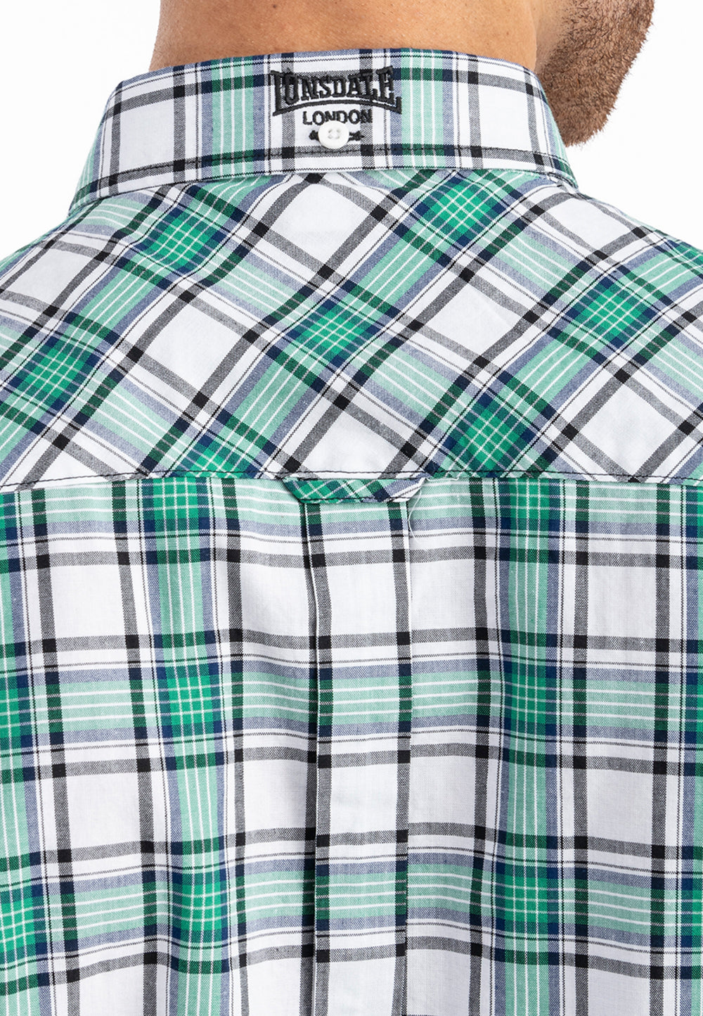 Lonsdale 113711 Brixworth Kurzarmhemd Weiss Grün Schwarz