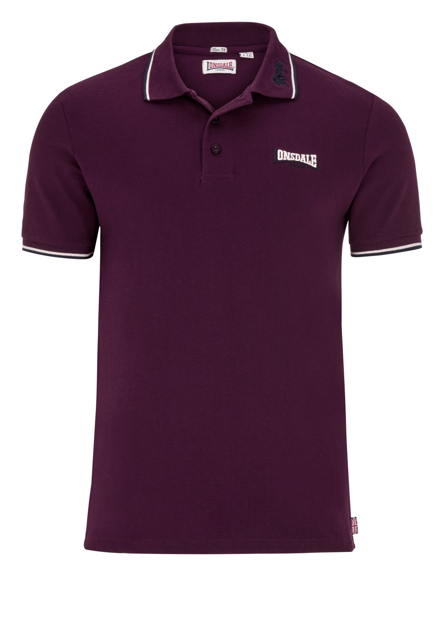 Lonsdale Lion Poloshirt – Zeitloser Klassiker in Oxblood.