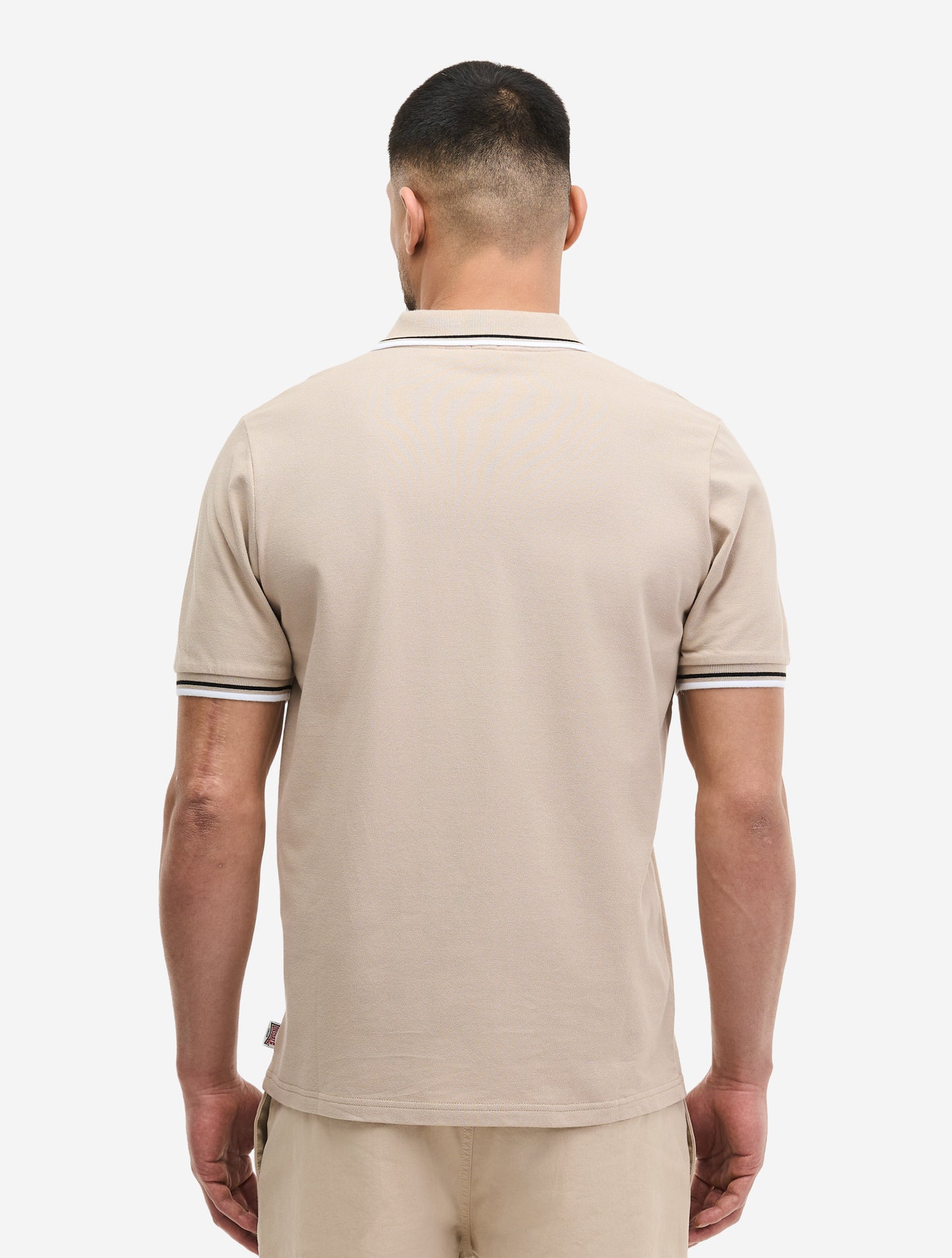 Lonsdale Lion Poloshirt Sand Herren Rückansicht schmale Passform