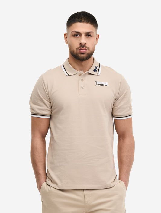  Lonsdale Lion Poloshirt Sand Herren Slim Fit 