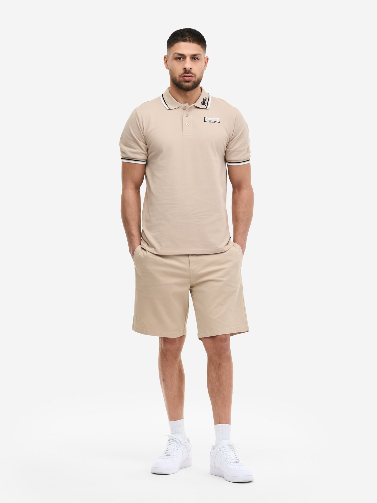  Lonsdale Lion Poloshirt Sand Herren Slim Fit 
