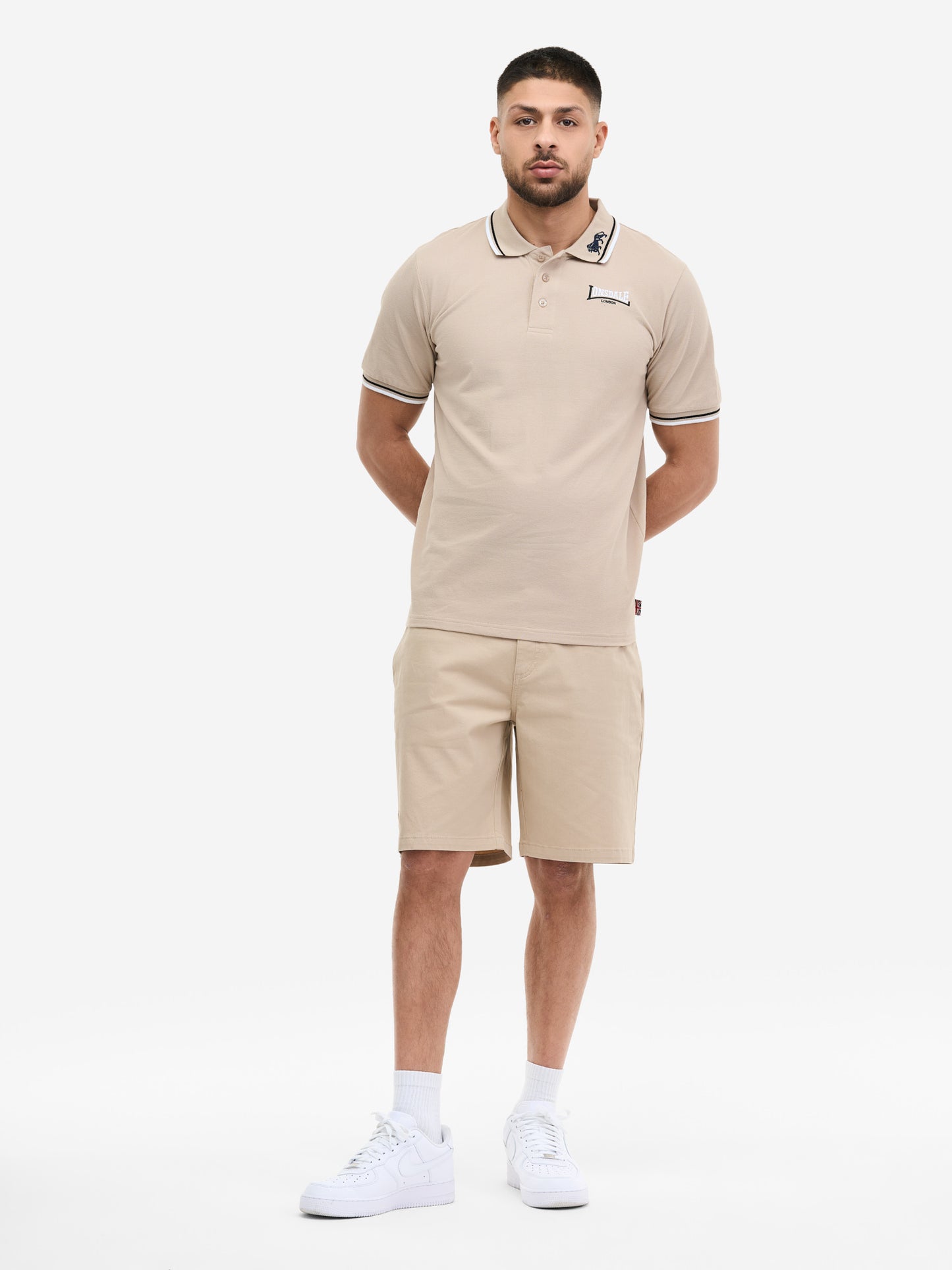  Lonsdale Lion Poloshirt Sand Herren Slim Fit 